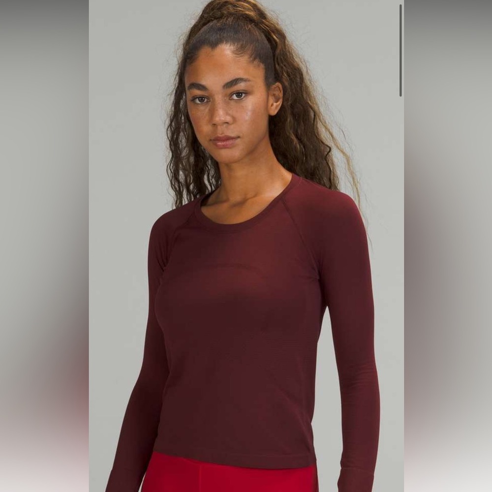 Lululemon Swiftly Tech Long Sleeve Shirt 2.0         Red Merlot